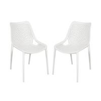 GARTENSTUHL-SET STUHL TEANA, WEIß, 2ER SET - Weiß, MODERN, Kunststoff (50/83/60cm) - Gardenson