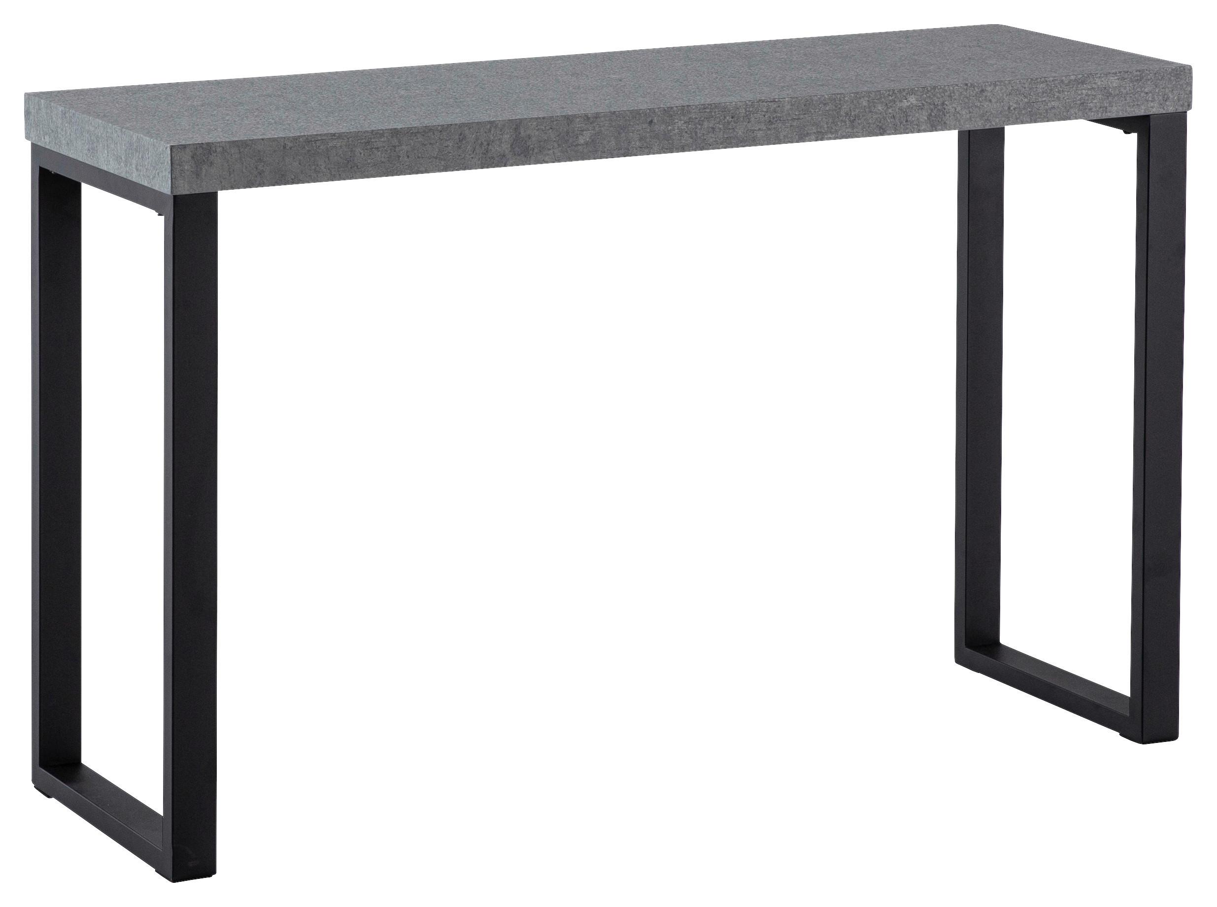 Konsolentisch Grau L: 120 cm - Schwarz/Grau, Design, Holzwerkstoff/Metall (120/40/76cm) - MID.YOU