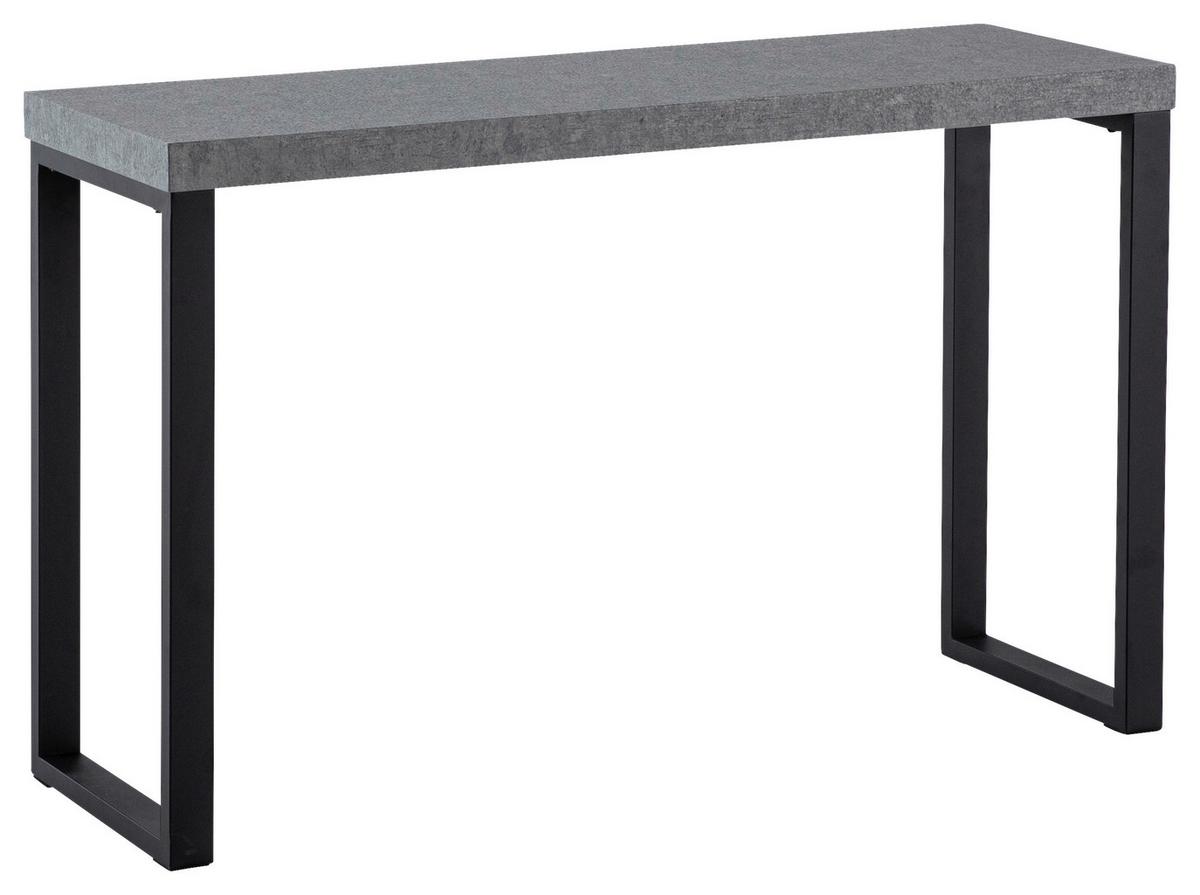 Konsolentisch Grau L: 120 cm - Schwarz/Grau, Design, Holzwerkstoff/Metall (120/40/76cm) - MID.YOU