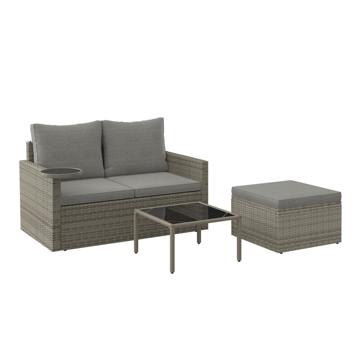 ZAHRADNÍ SADA HENRY - šedá/hnědá, Natur, kov/plast (124/65/70cm) - Mömax