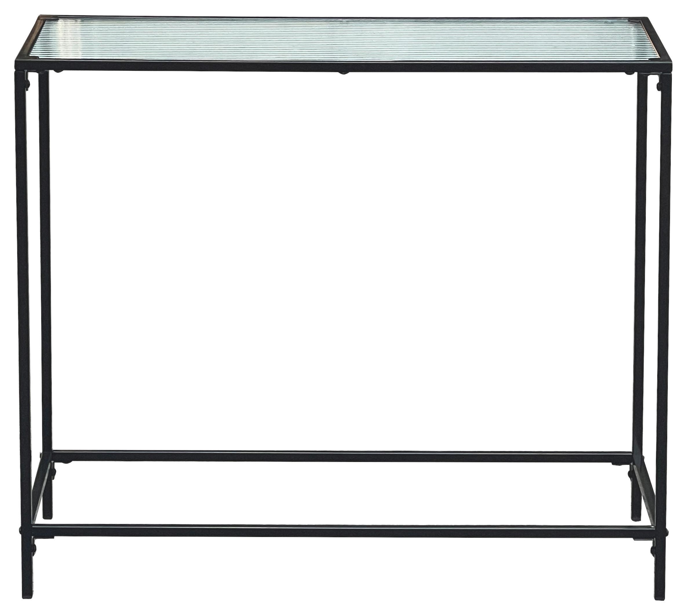 Konzolový stolek SHINE -EXKLUSIV- - černá/průhledné, Moderní, kov/sklo (80/70/30cm)
