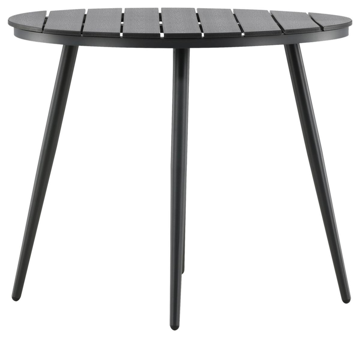 Gartentisch Break Aluminium D: 90cm - Schwarz, KONVENTIONELL, Kunststoff/Metall (90/74cm) - Gardenson