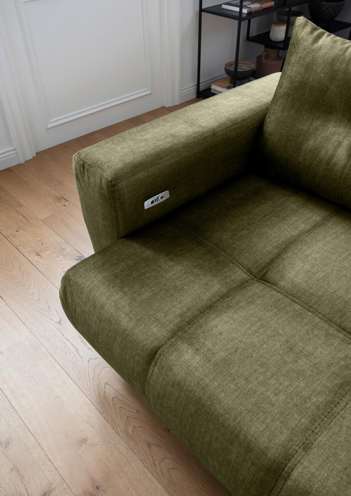 Ecksofa Restato, Grün S: 246x177 cm - Schwarz/Grün, MODERN, Textil (246/177cm) - MID.YOU