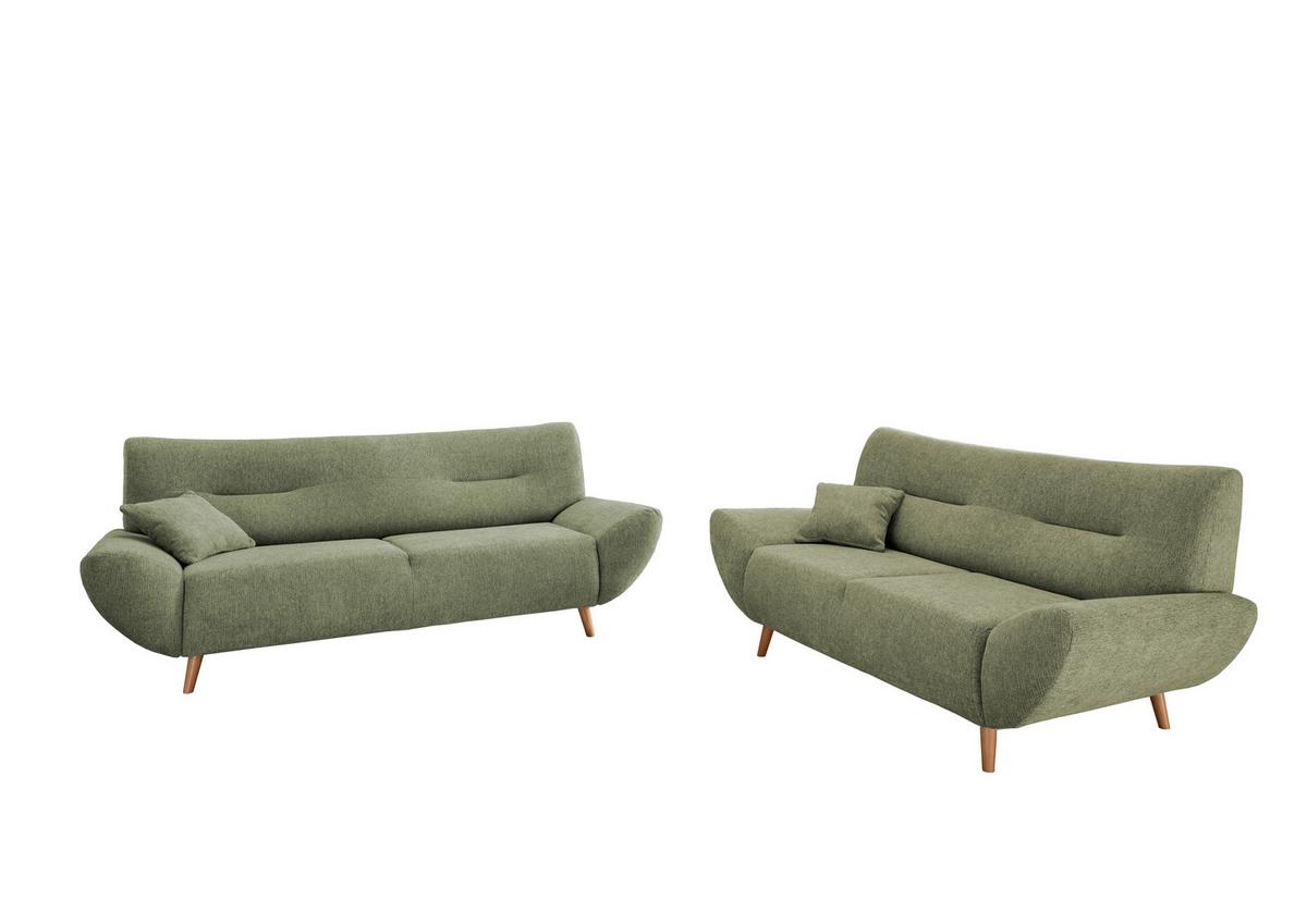 2-Sitzer-Sofa Drago Grün - Wildeiche/Grün, MODERN, Holz/Textil (173/81/90cm) - MID.YOU