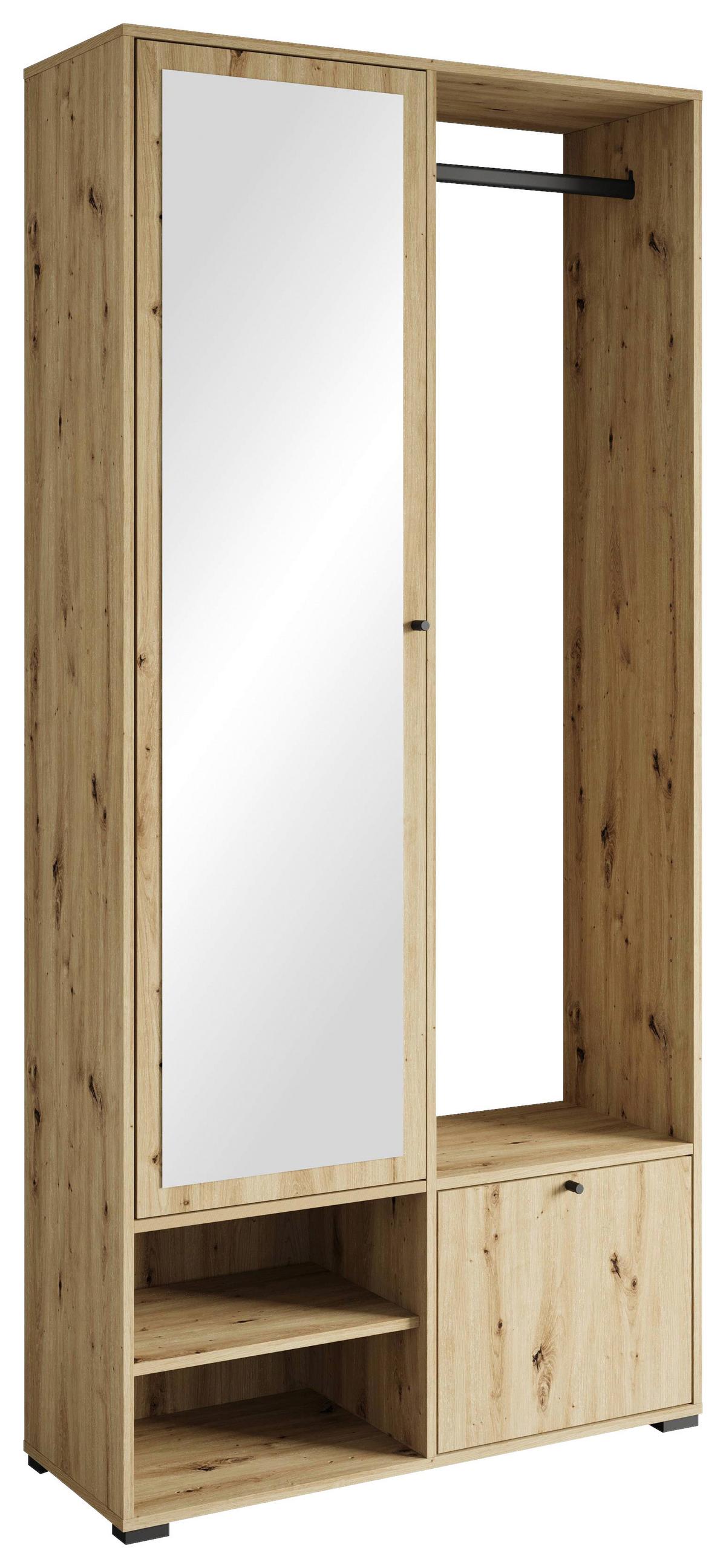 Garderobe Dino Eiche Artisan Dekor B: 90 Cm - Eiche Artisan, Trend, Holzwerkstoff (90/190/33cm) - P & B
