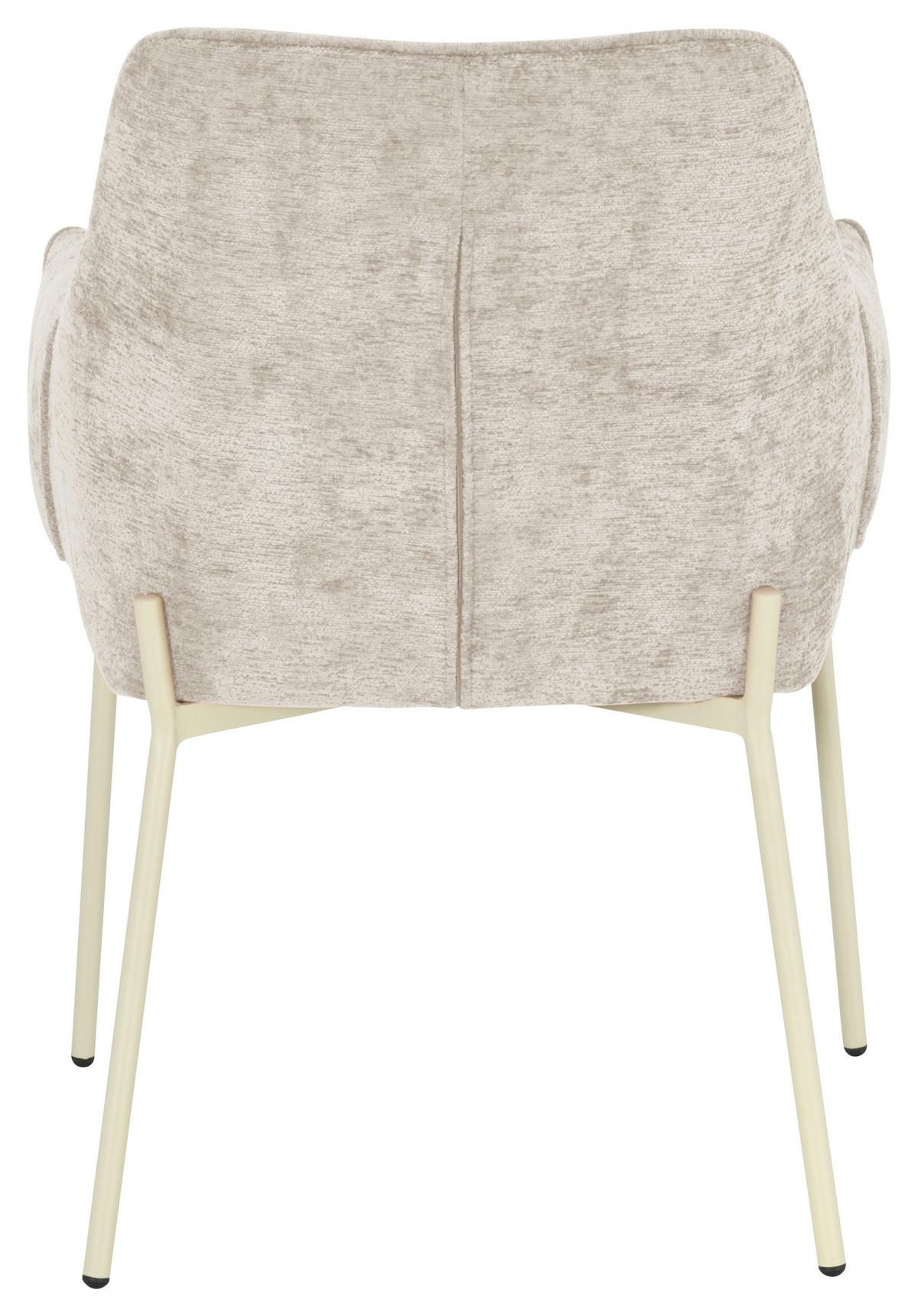 Armlehnstuhl Alea Chenille Beige, B: 62 cm - Beige, MODERN, Holz/Textil (62/83/62cm) - MID.YOU