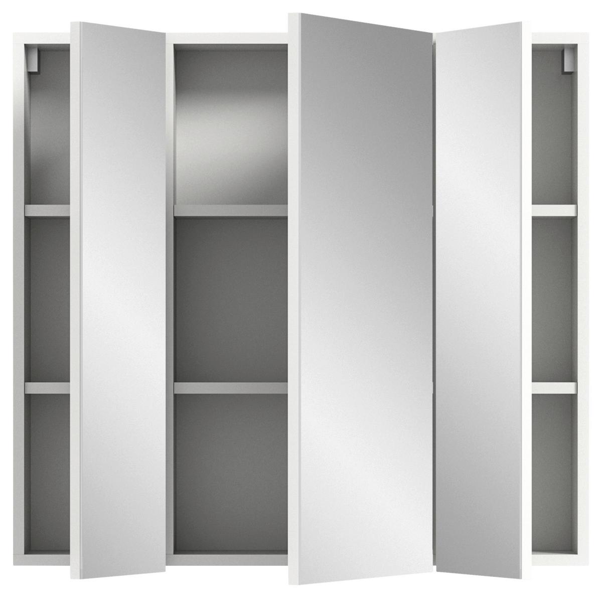 Badezimmer Vira - Weiß Hochglanz/Schwarz, MODERN, Holzwerkstoff (82cm) - MID.YOU