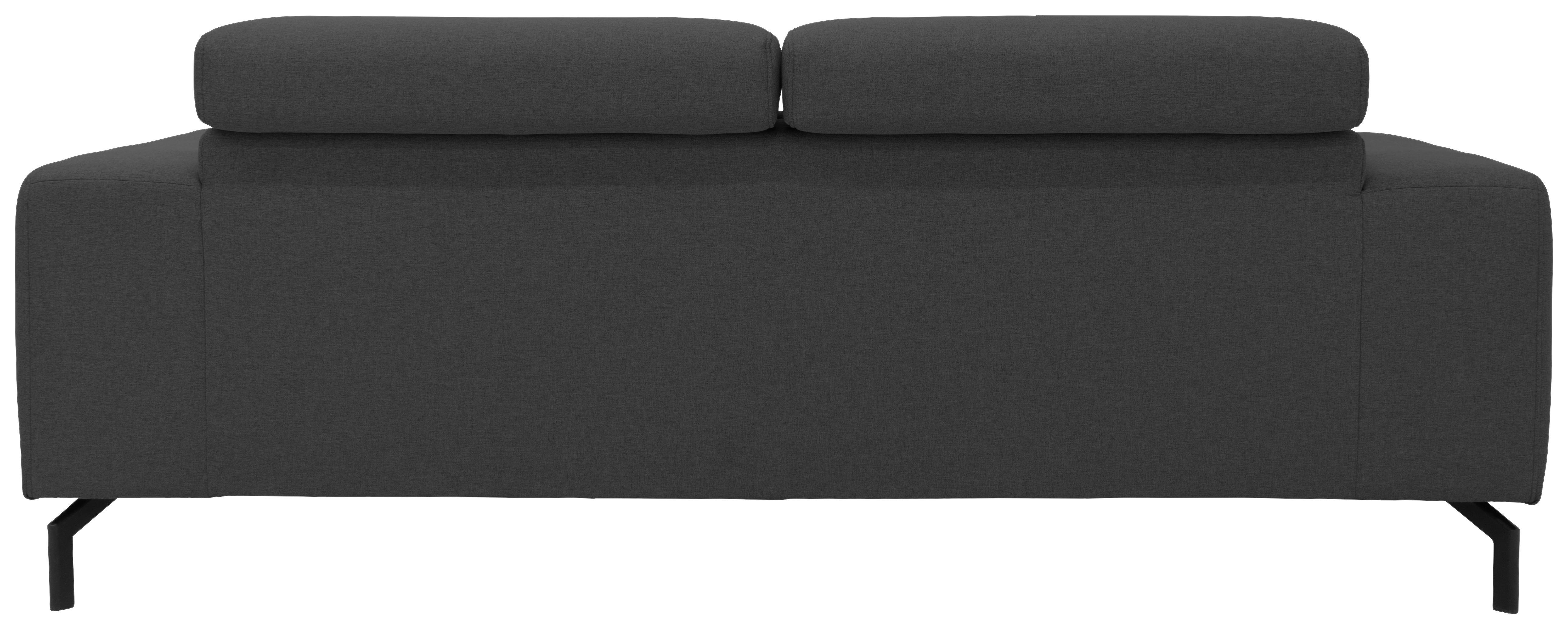 2-Sitzer-Sofa Cunelli Grau Webstoff - Schwarz/Grau, Design, Textil (208/79/104cm)