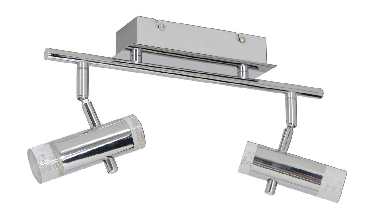 Strahler Garda 2-flammig L: 34 Cm - Klar/Chromfarben, Basics, Kunststoff/Metall (34cm) - Näve