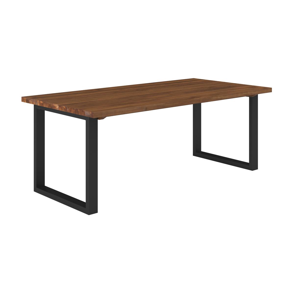 SÚPRAVA ZÁHRADNÉHO NÁBYTKU SUNA - čierna/farba tíku, Modern, kov/drevo - Bessagi Garden