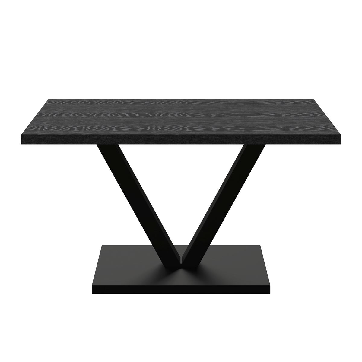 JEDÁLENSKÝ STÔL LOCA - čierna, Modern, kov/drevo (140/76/80cm) - Bessagi Home