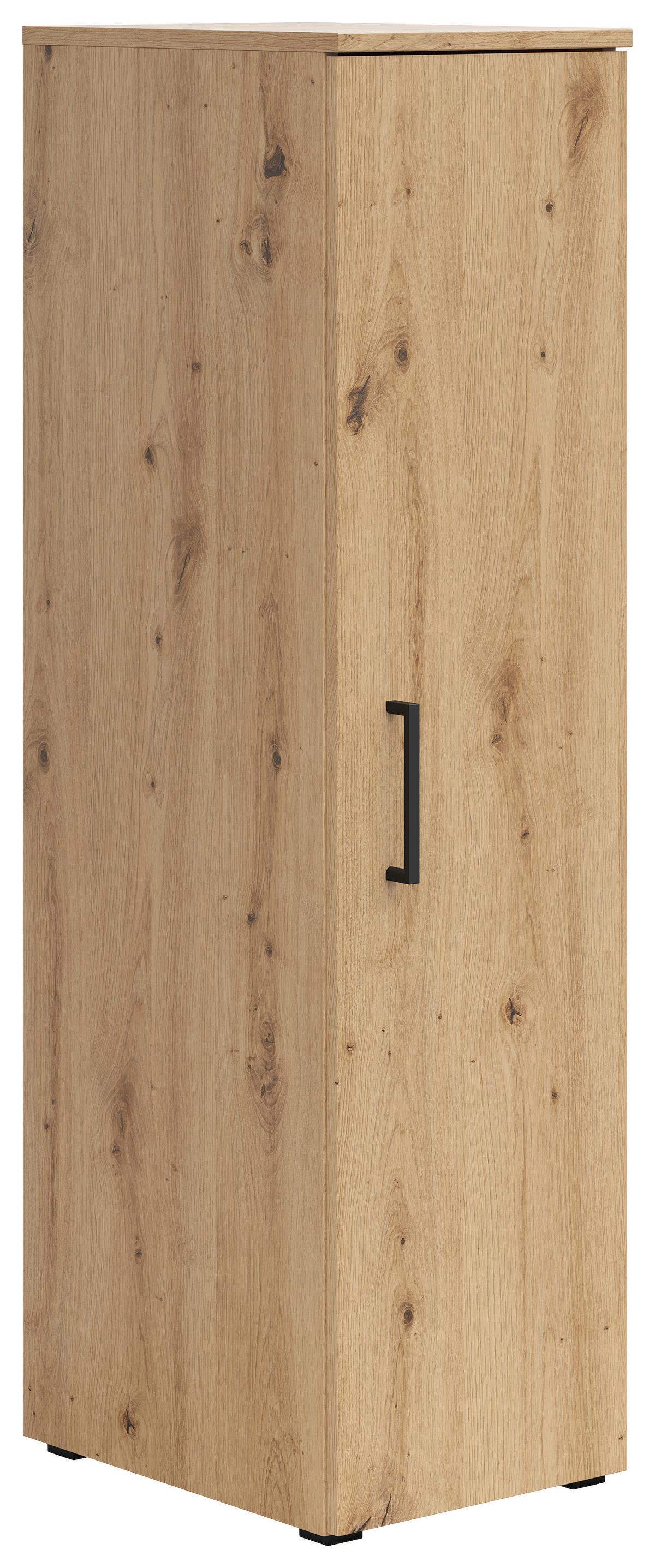 Skriňa CABINET š: 30 cm - čierna/dub artisan, Modern, kompozitné drevo/plast (30/115/40cm)