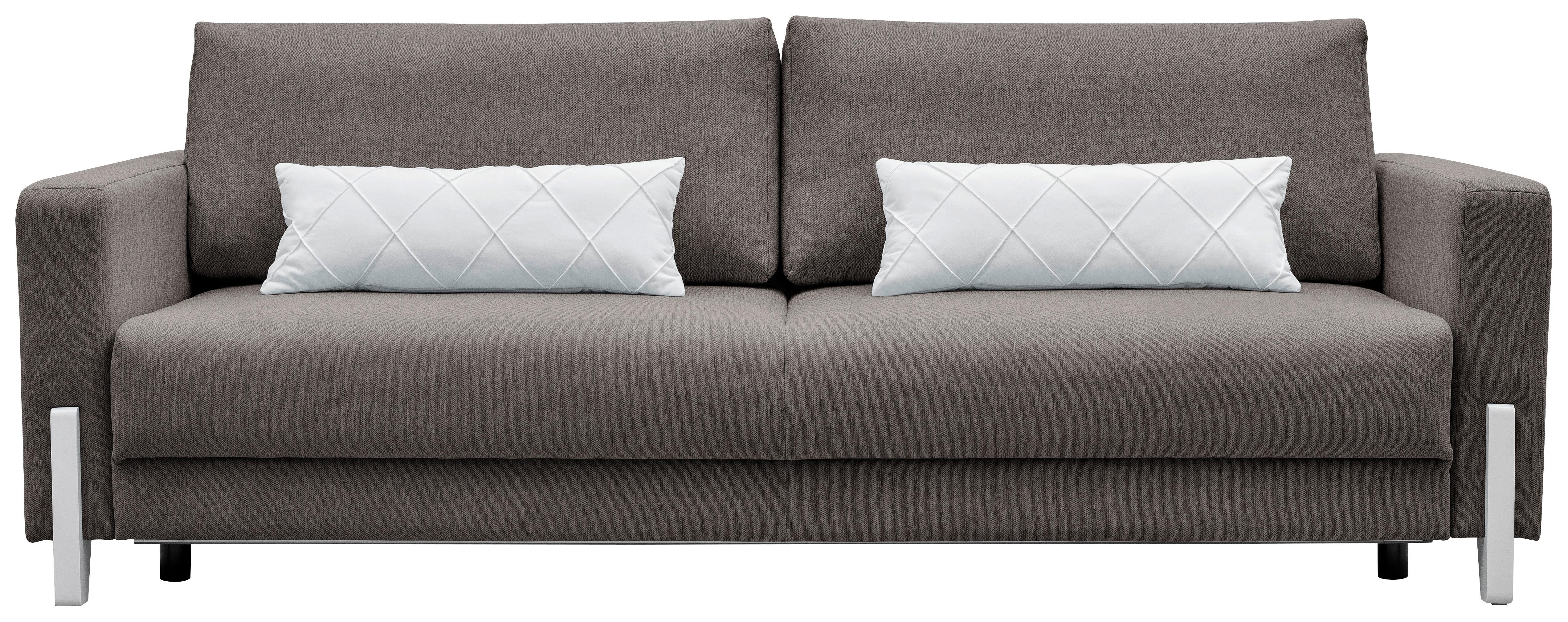 3-Sitzer-Sofa mit Schlaffunkt. Lilli mit Kissen Grau - Dunkelgrau/Schwarz, Design, Textil (234/90/95cm) - Livetastic