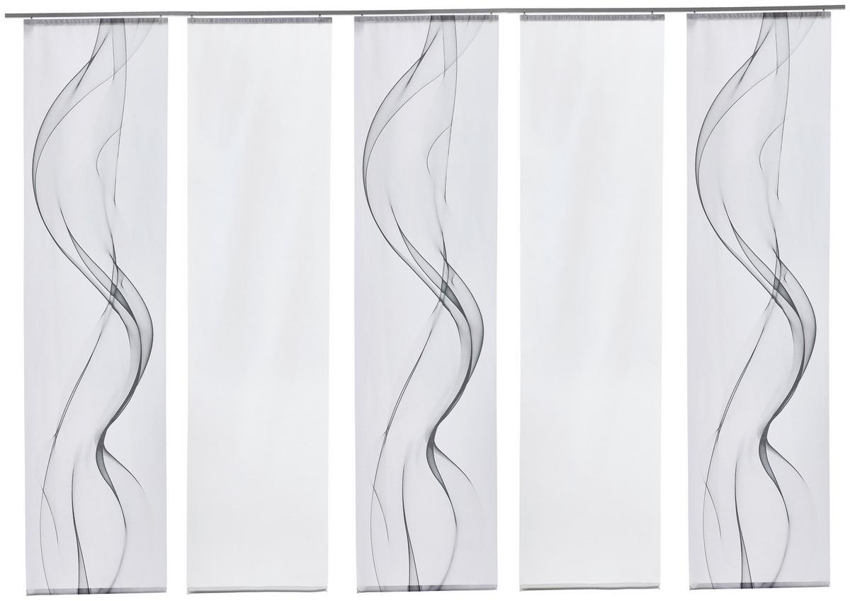 Flächenvorhang Fumaso Grau Weiß B: 60 cm - Weiß/Grau, Design, Textil (60/245cm) - Novel