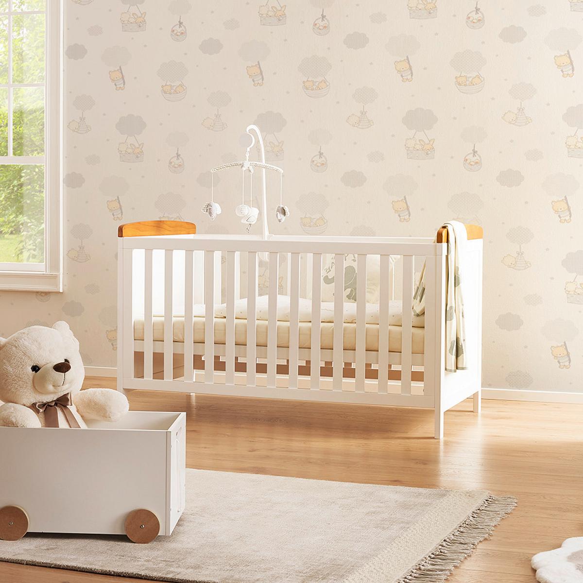 Postýlka s příčkami LOU bílá - bílá/barvy borovice, Moderní, dřevo (144/75/87cm) - Bessagi Kids