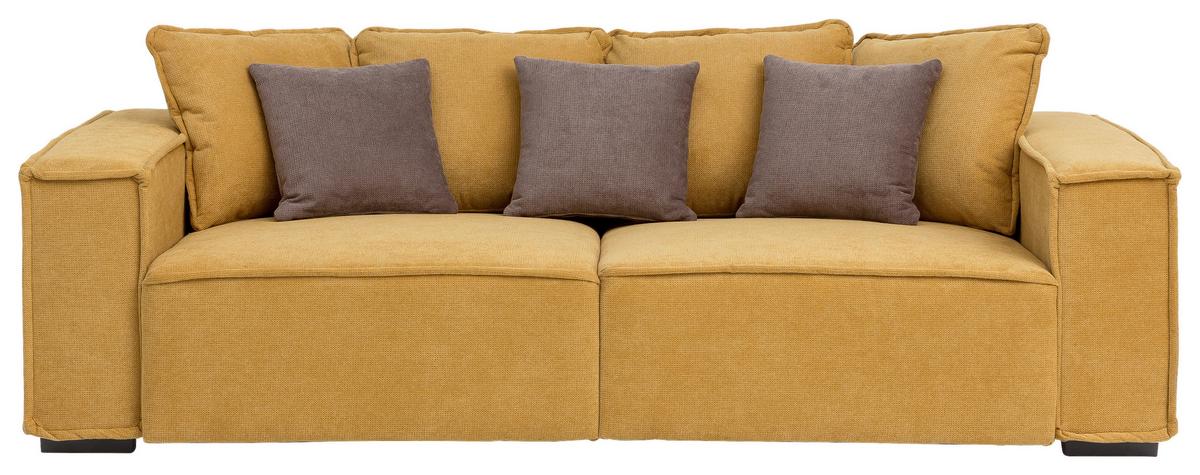 Bigsofa mit Kissen Surf, Webstoff - Taupe/Gelb, MODERN, Holz/Textil (244/62/117cm) - Luca Bessoni