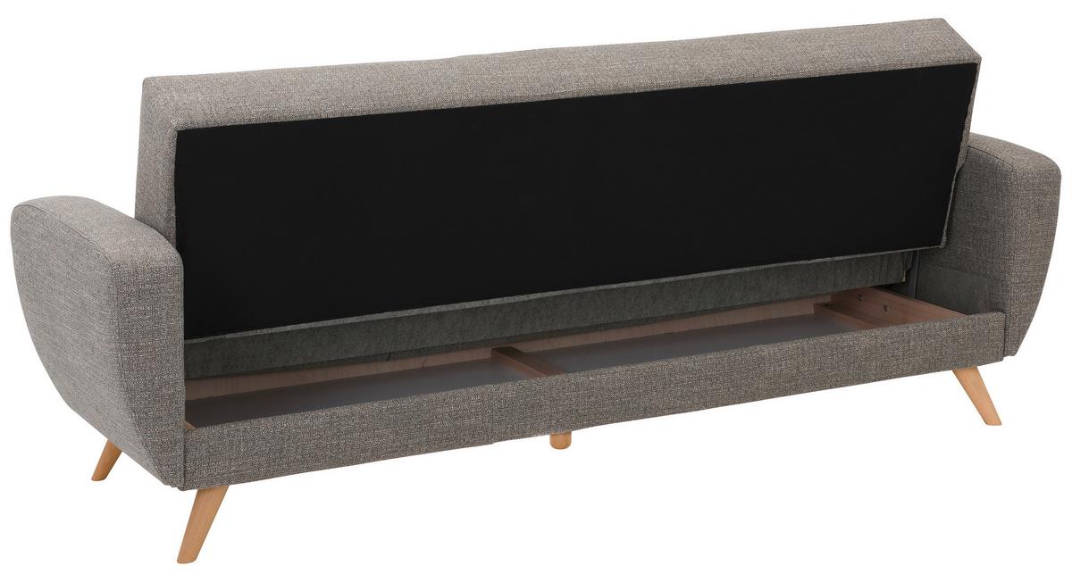 3-sitzer-sofa + Schlaffunktion Jerry Rücken Echt, Grau - Naturfarben/Grau, Design, Textil (230/85/82cm) - Max Winzer