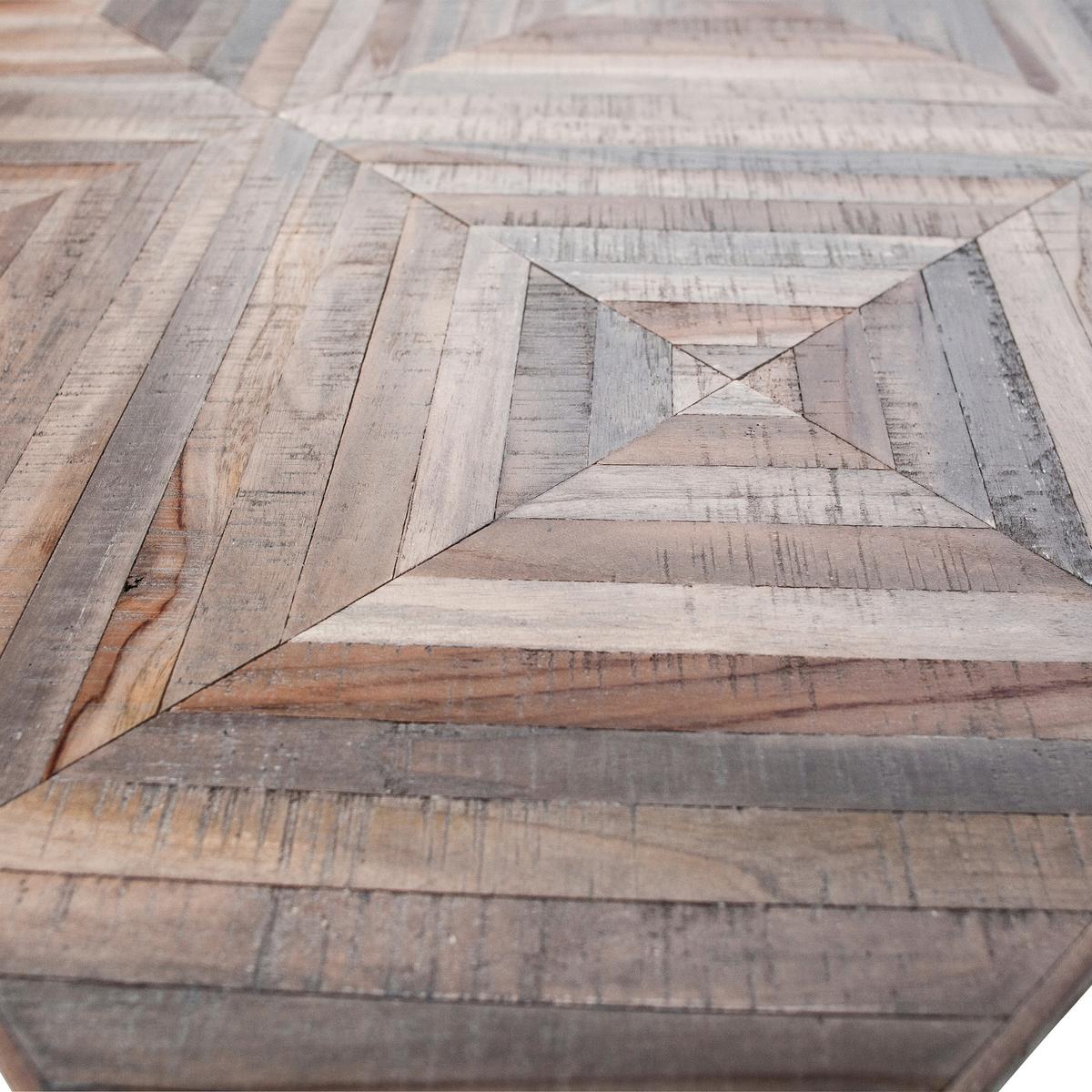 Esstisch Rhombic Teakfarben L: 180 cm - Schwarz/Teakfarben, Design, Holz/Metall (180/90/76cm) - Livetastic