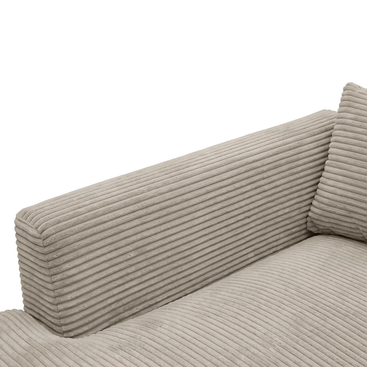 Rohová sedačka PEDRO, levá, šedohnědý manšestr - černá/šedohnědá, Moderní, textil/plast (190/300cm) - Mömax