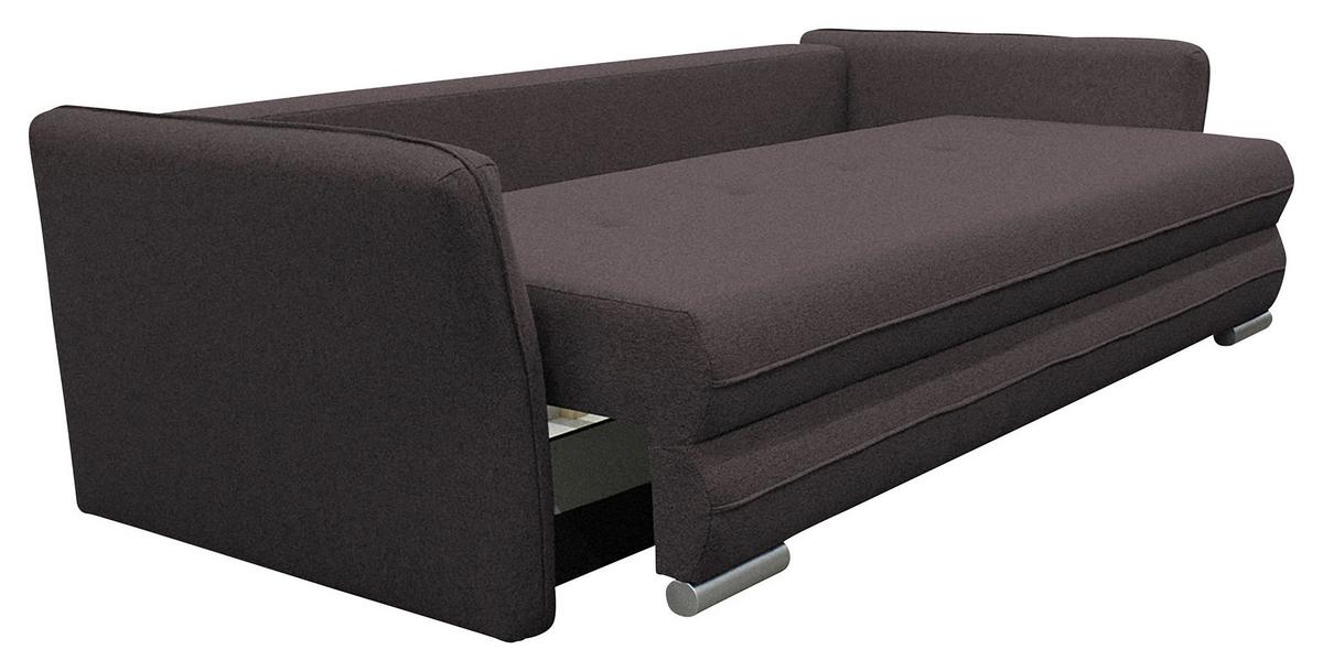 2-sitzer-sofa Mit Schlaffunkt. Modi Und Bettkasten Braun - Dunkelbraun/Silberfarben, Design, Textil (235/83/106cm) - MID.YOU
