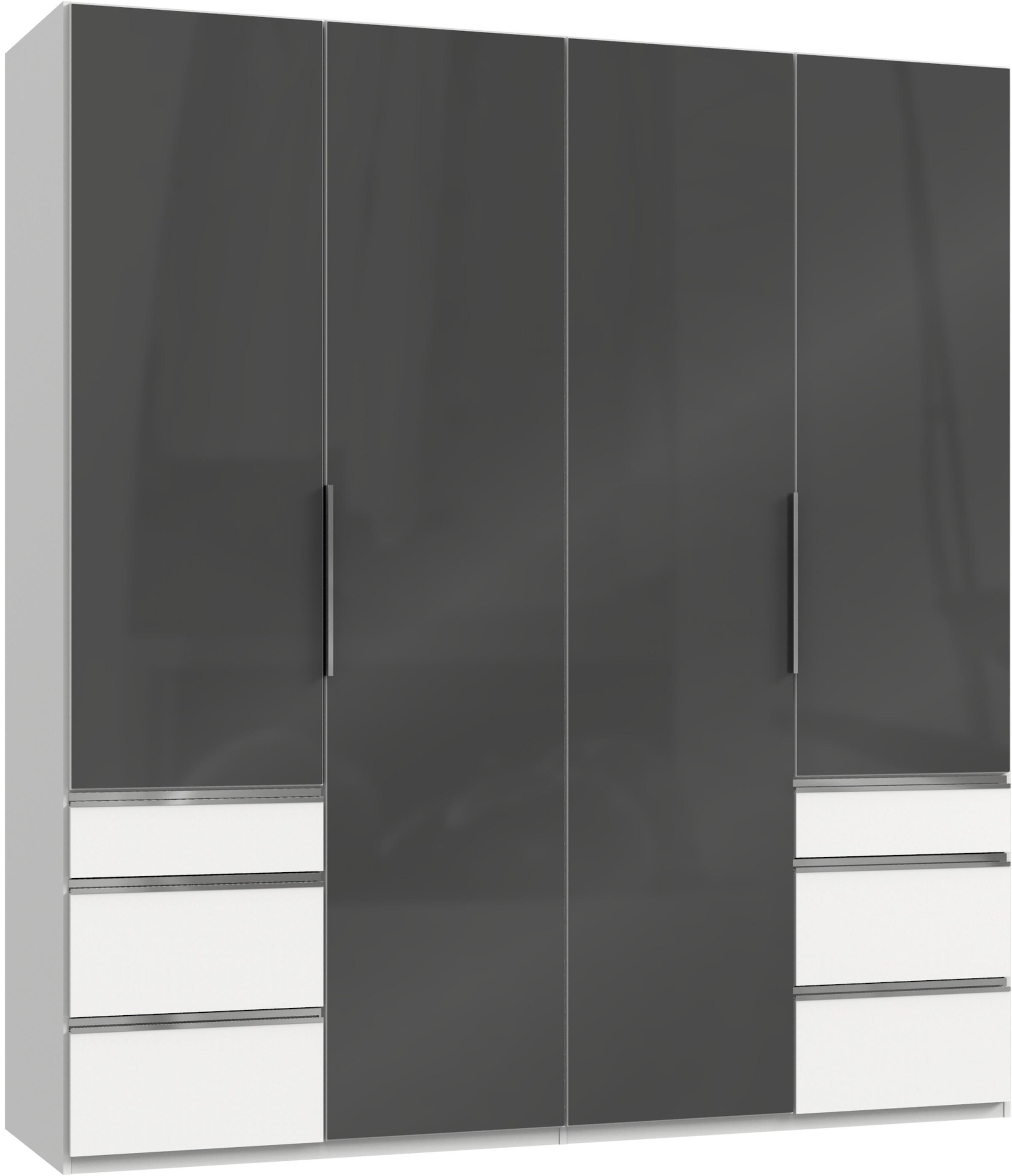 Drehtürenschrank 200cm Level, Grau/weiß - Weiß/Grau, MODERN, Glas/Holzwerkstoff (200/216/58cm) - MID.YOU