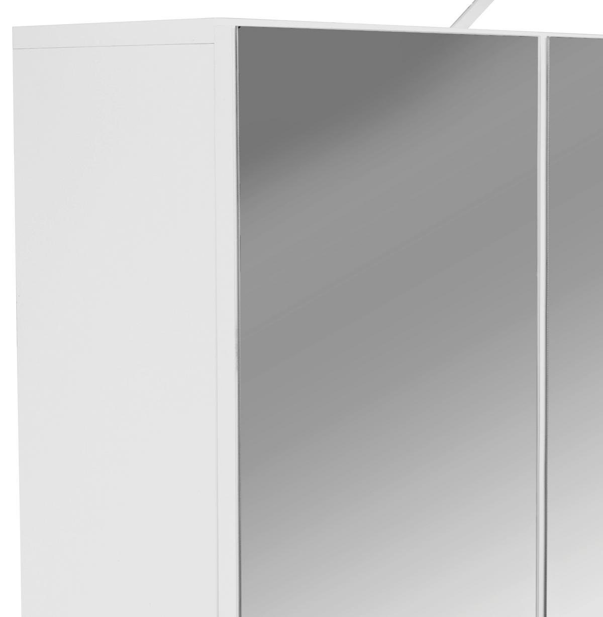 Spiegelschrank Pearl Mit Led 2-Türig BxHxT: 70x80,5x23 cm - Weiß, KONVENTIONELL, Glas/Holzwerkstoff (70/69/23cm)