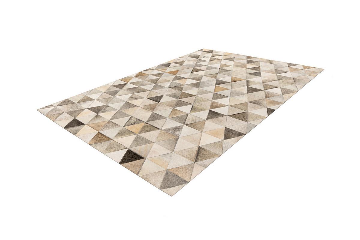 Lederteppich Ravi 200 - Grau, KONVENTIONELL, Leder (160/230cm) - Kayoom