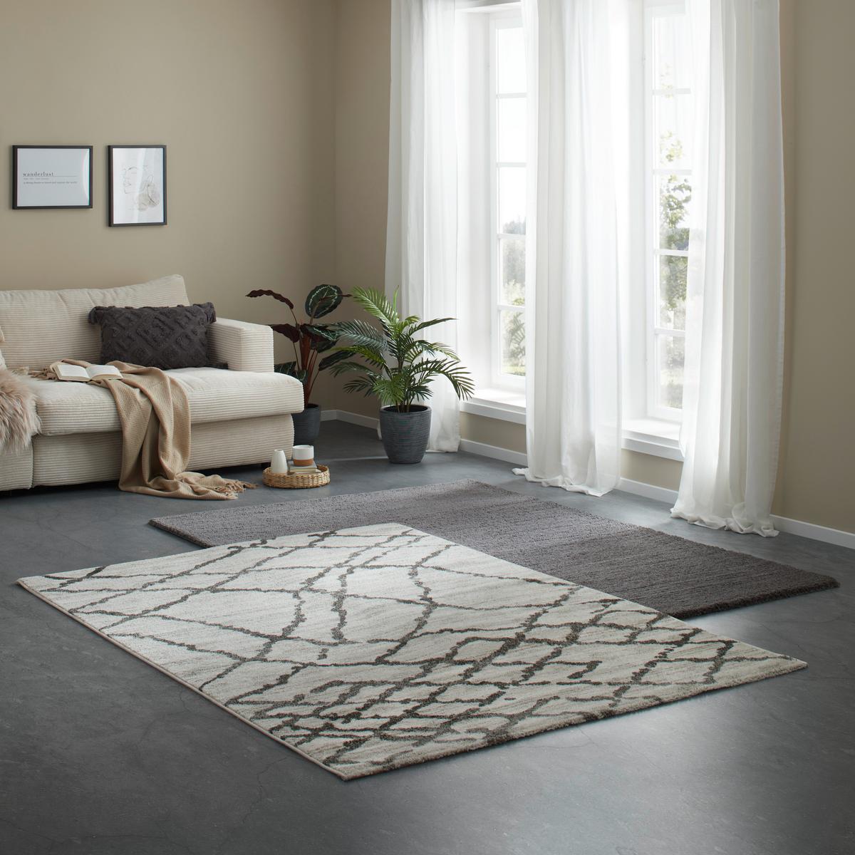 SHAGGY KOBEREC Stefan 3, 160/230cm, tm.šedá - tmavě šedá, Moderní, textil (160/230cm) - Mömax