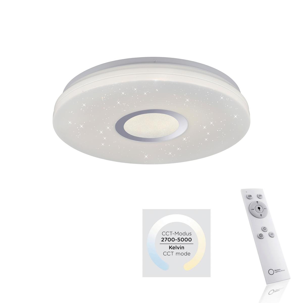 LED-Deckenleuchte Jonas Ø 41,6 cm mit Farbtemperaturwechsler - Weiß, KONVENTIONELL, Kunststoff/Metall (41,6/16cm)
