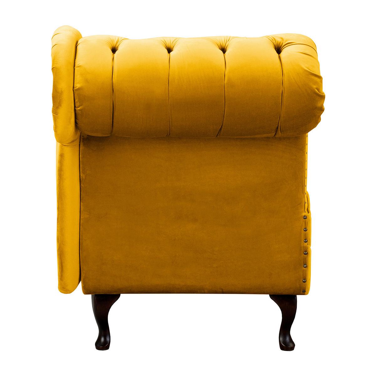 Récamiere Pako Senfgelb B: 185cm - Senfgelb/Braun, Design, Textil (185/93/75cm) - Livetastic