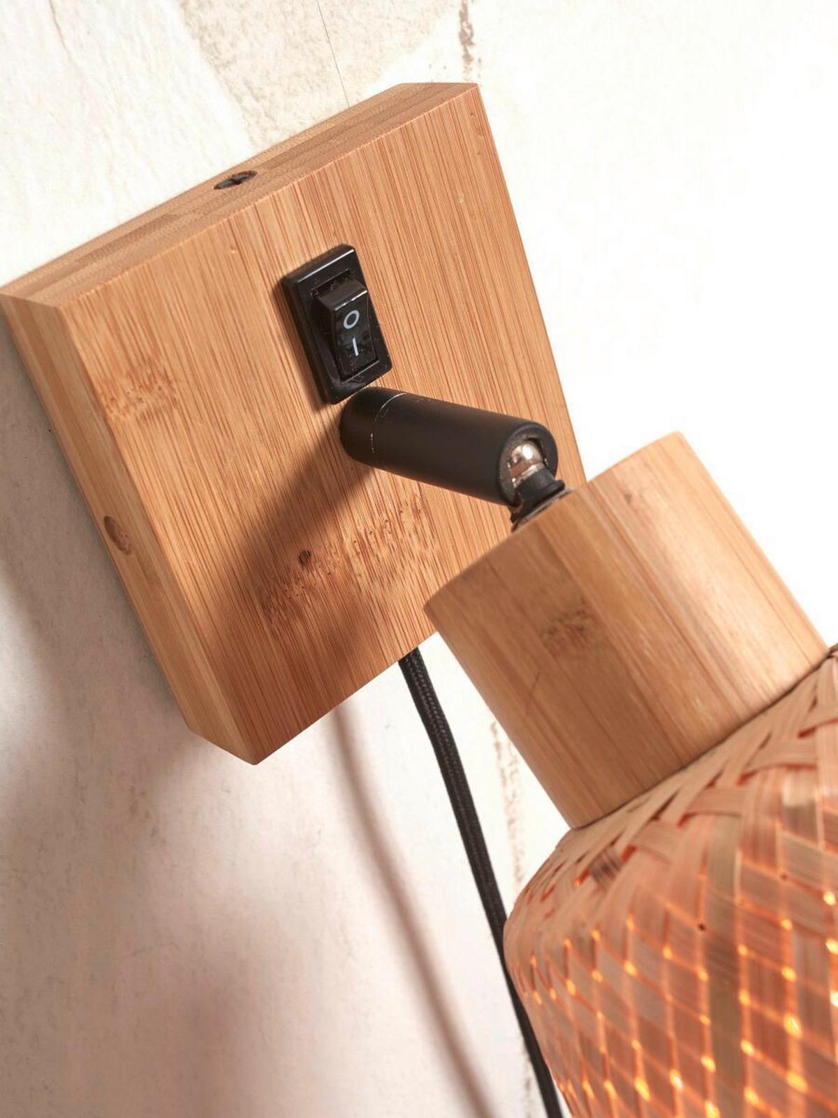 Wandleuchte Java/W/N/15/N - Naturfarben, Trend (15/15/22cm) - Good & Mojo