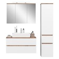 Badezimmer Marbella Weiß, Artisan Dekor 3-Teilig - Weiß/Eiche Artisan, MODERN, Holzwerkstoff (140/182/47cm)