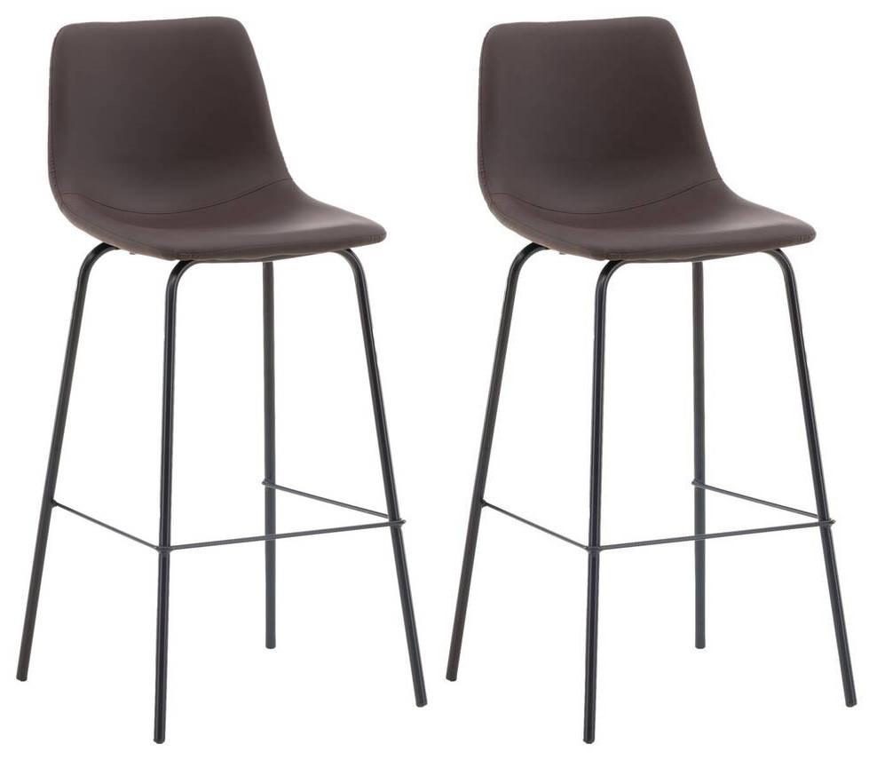 Barhocker-Set Alexi - Dunkelbraun/Schwarz, Design, Textil/Metall (47/103/48cm) - Livetastic