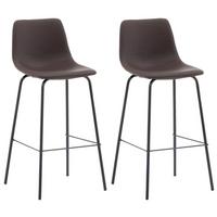 Barhocker-set Alexi - Dunkelbraun/Schwarz, Design, Textil/Metall (47/103/48cm) - Livetastic