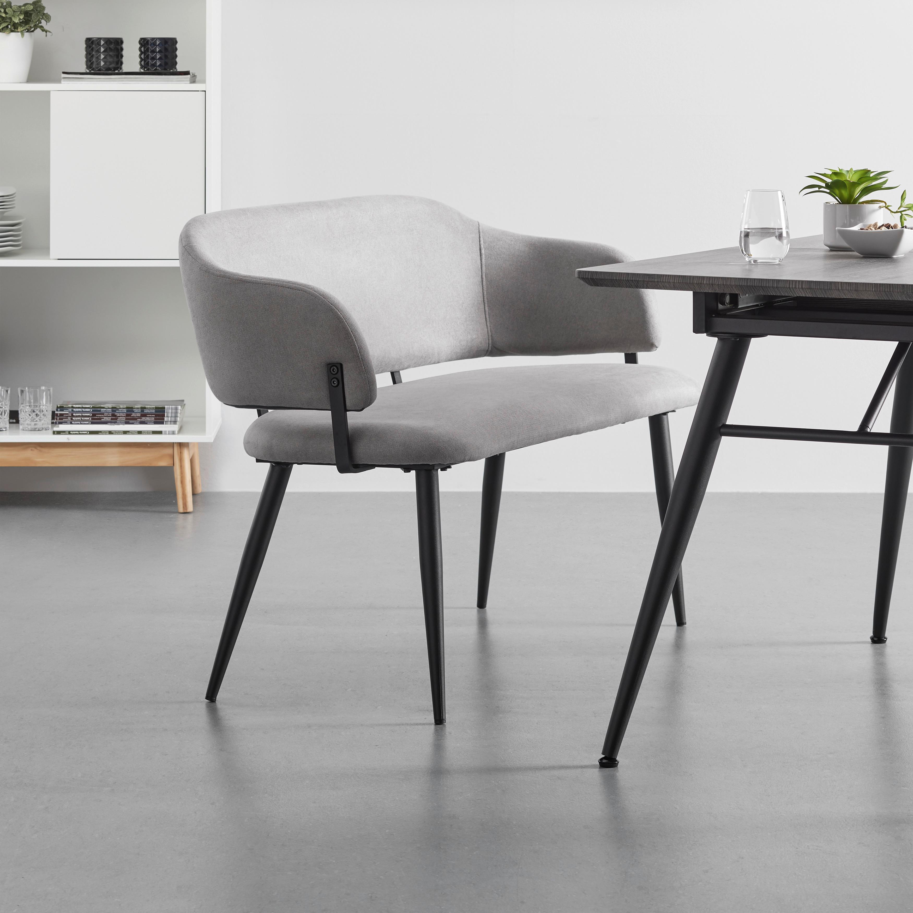 Lavice NINO svěle šedá - šedá/černá, Moderní, kov/dřevo (120/80/58cm) - Bessagi Home