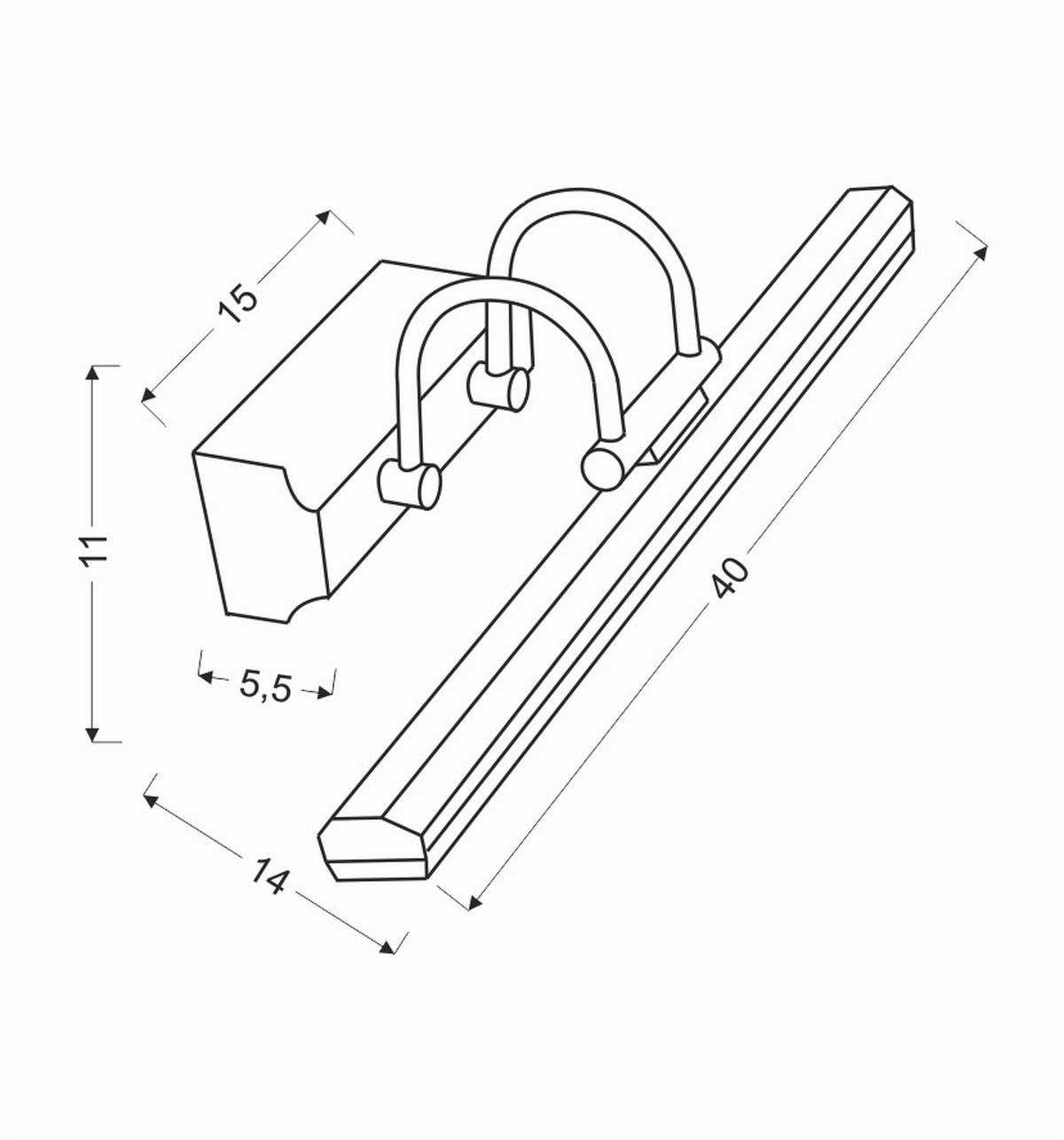 Led-wandleuchte 21-73396 - Chromfarben, Basics, Metall (14/40/11cm)
