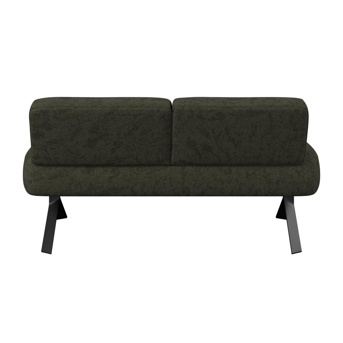 Sitzbank grün mit Metallbeinen Ulmo B: 162 cm - Schwarz/Grün, MODERN, Textil/Metall (162/83/71cm)