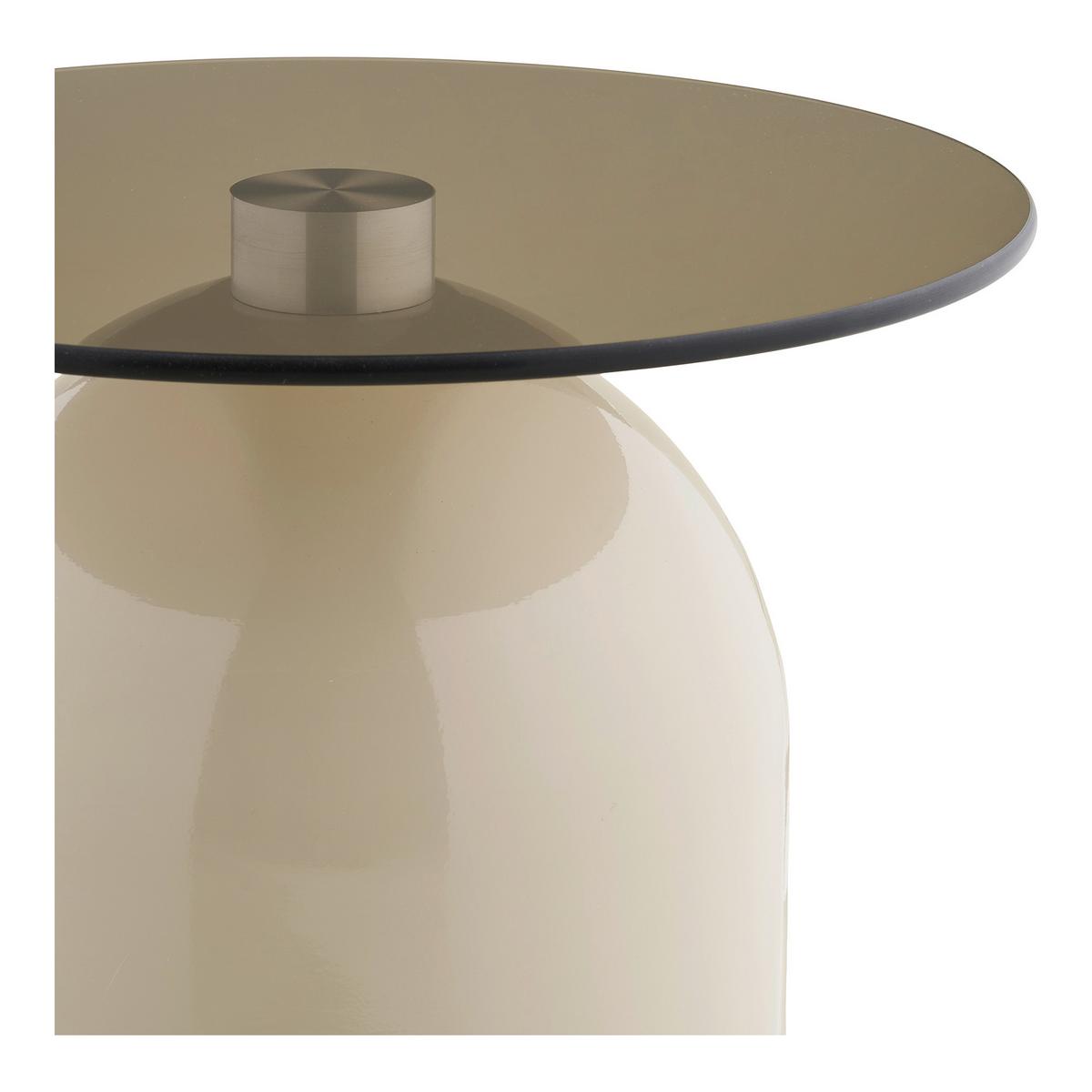 Beistelltisch Ravello Beige B: 40cm - Beige, Design, Glas/Metall (40/40/52cm) - MID.YOU