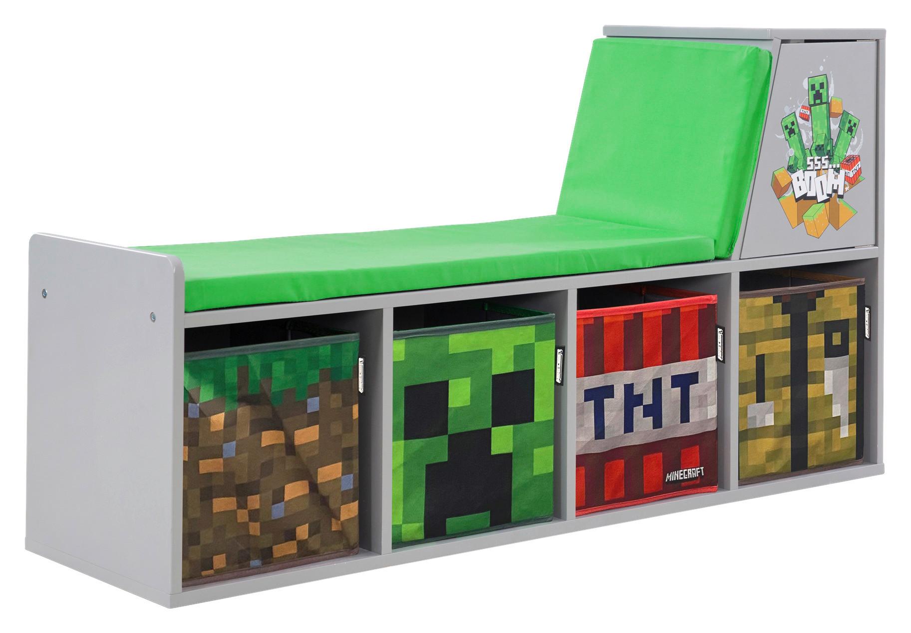 Kindersitzbank Minecraft - Multicolor/Grau, MODERN, Holzwerkstoff/Textil (119/60/30cm) - Minecraft