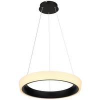 Led Függőlámpa Tabano - fekete/opál, Design, műanyag/fém (49,5/120cm)