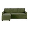 Ecksofa M. Schlaffunktion Paris Grün Cord 215x145cm - Schwarz/Grün, Basics, Holz/Holzwerkstoff (215/145cm)