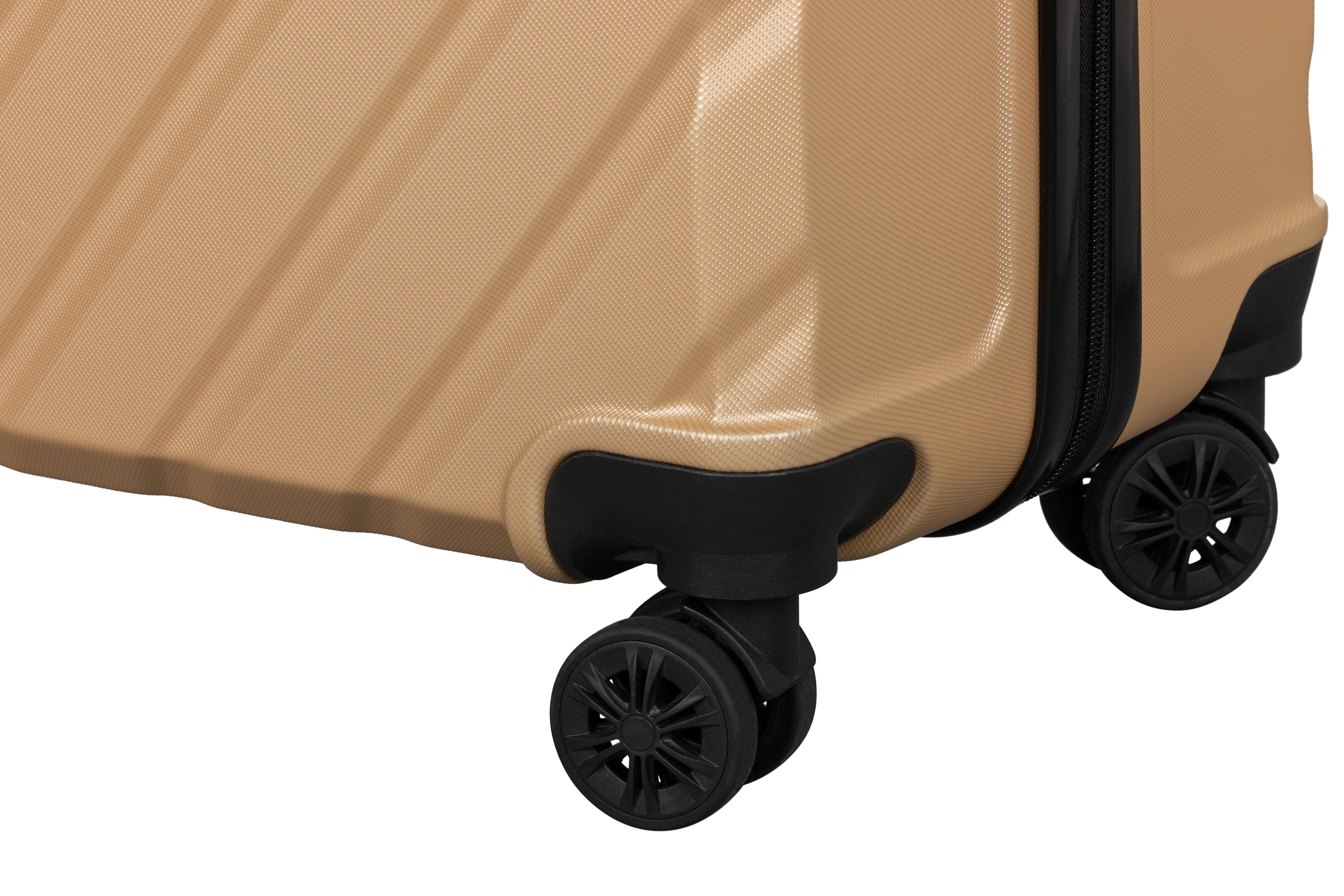 Reisekofferset Letizia - Roségold, KONVENTIONELL, Kunststoff/Textil - Ondega