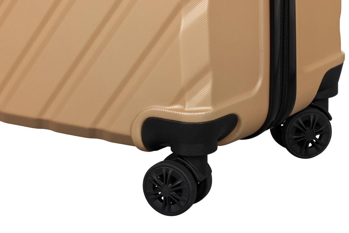 Reisekofferset Letizia - Roségold, KONVENTIONELL, Kunststoff/Textil - Ondega