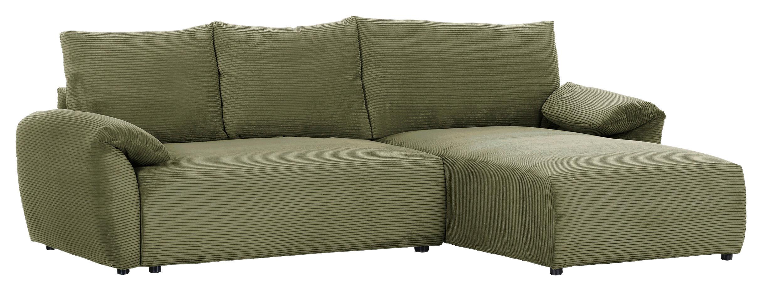 Ecksofa Cuty Dunkelgrün S: 266x180 cm - Dunkelgrün/Schwarz, KONVENTIONELL, Textil (266/180cm) - MID.YOU