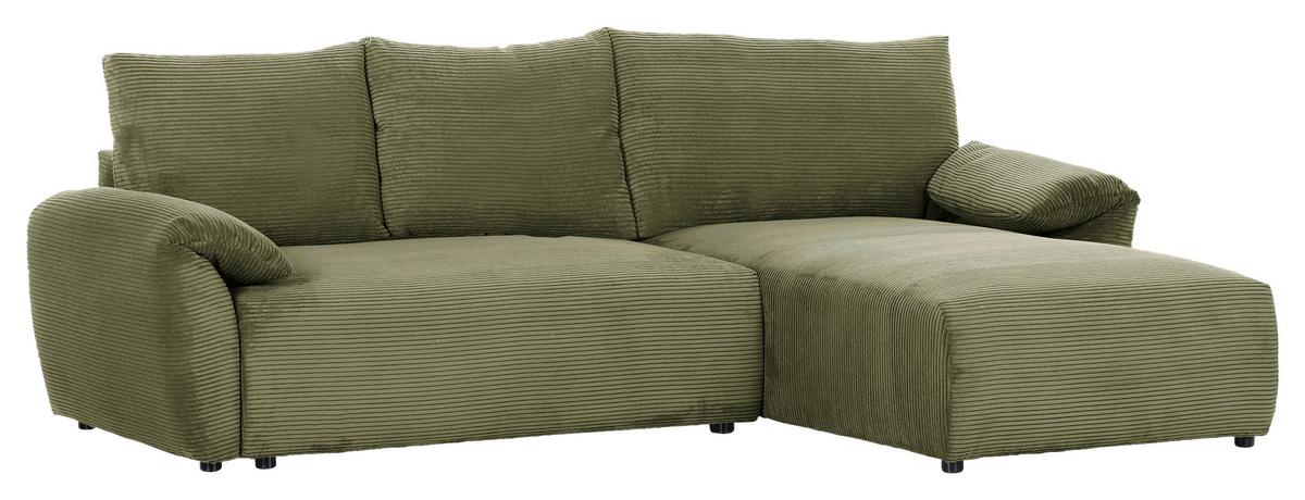 Ecksofa Cuty Dunkelgrün S: 266x180 Cm - Dunkelgrün/Schwarz, KONVENTIONELL, Textil (266/180cm) - MID.YOU