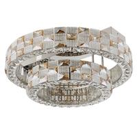 Deckenleuchte Lidia Kristallglas 61x24,5 cm - Klar/Chromfarben, Design, Glas/Metall (61/24,5cm) - Globo