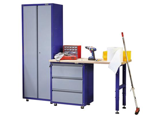Werkbankset Small 201 cm Grau/blau - Blau/Buchefarben, KONVENTIONELL, Holz/Metall (201/187/60cm) - Erba Werkbankset Small 201 cm Grau/blau - Blau/Buchefarben, KONVENTIONELL, Holz/Metall (201/187/60cm) - Erba