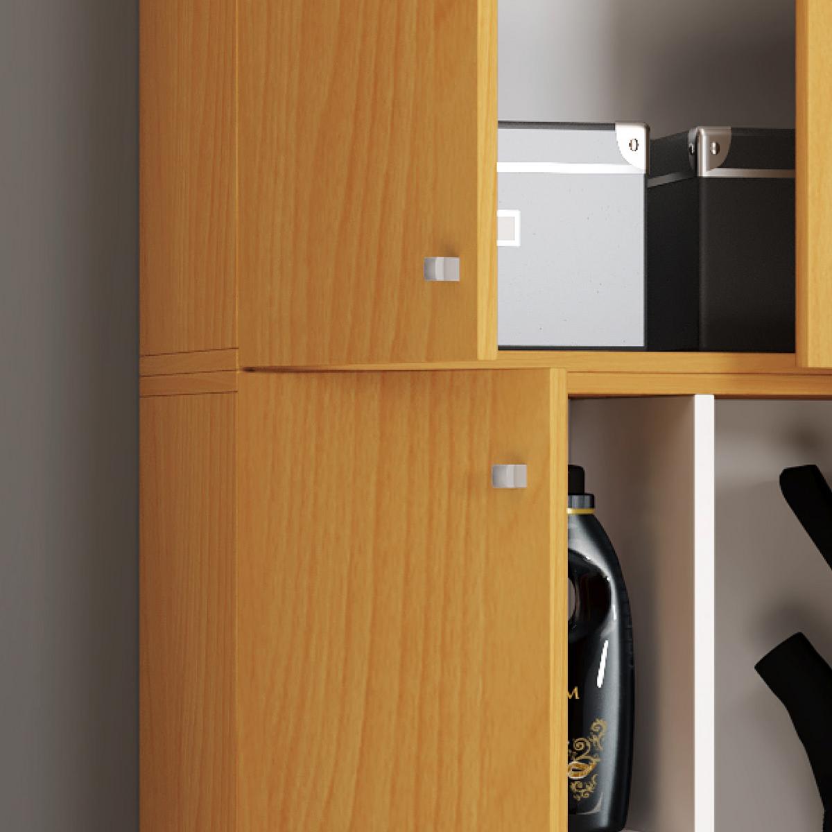 Mehrzweckschrank Lona XXL Buche Dekor BxH: 70x240 cm - Buchefarben/Schwarz, MODERN, Holzwerkstoff (70/240/39cm) - MID.YOU