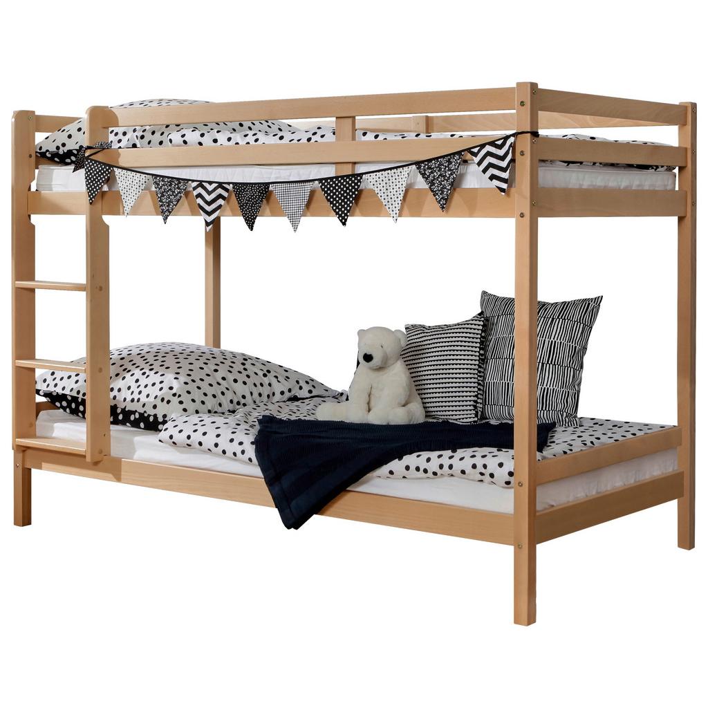Etagenbett Rene Buche massiv mit Leiter