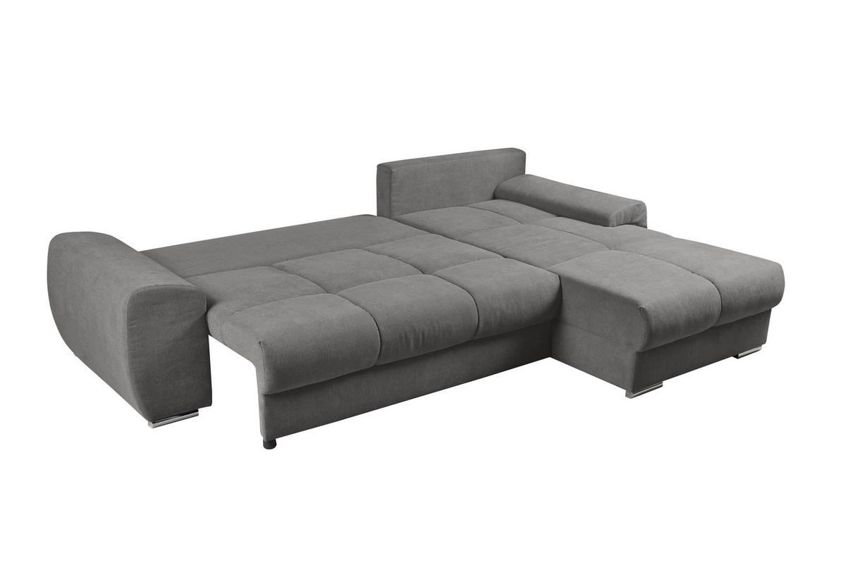 Rohová sedačka CHICAGO, oboustranná, šedá - šedá/barvy stříbra, Moderní, textil/plast (270/80/185cm)